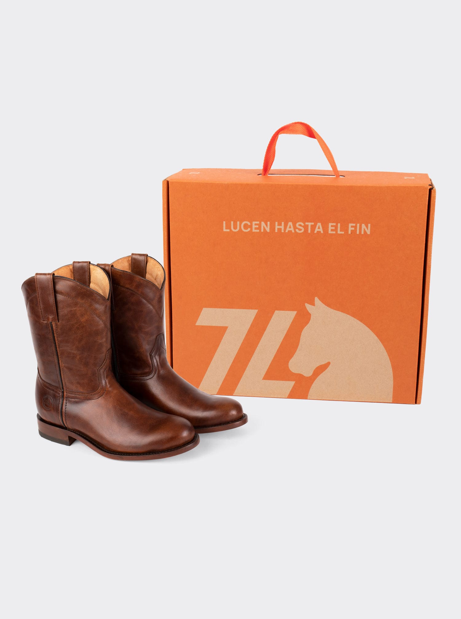 Men's Leather Roper Boot Leather Sole Honey Olmeca Style 1000