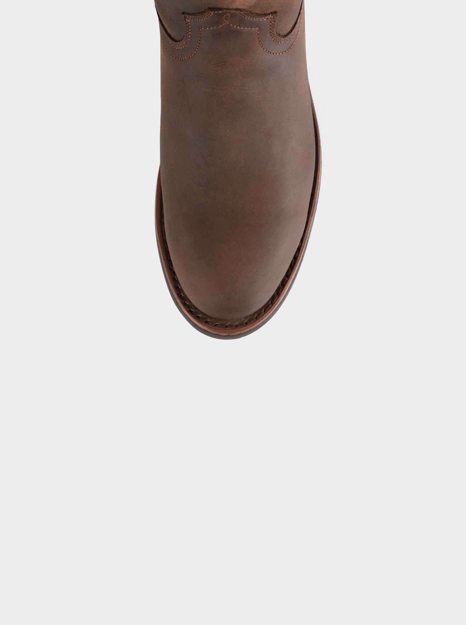 Men's Leather Roper Boot with Oil-Resistant Vibram Sole Brown Crazy Style 1000