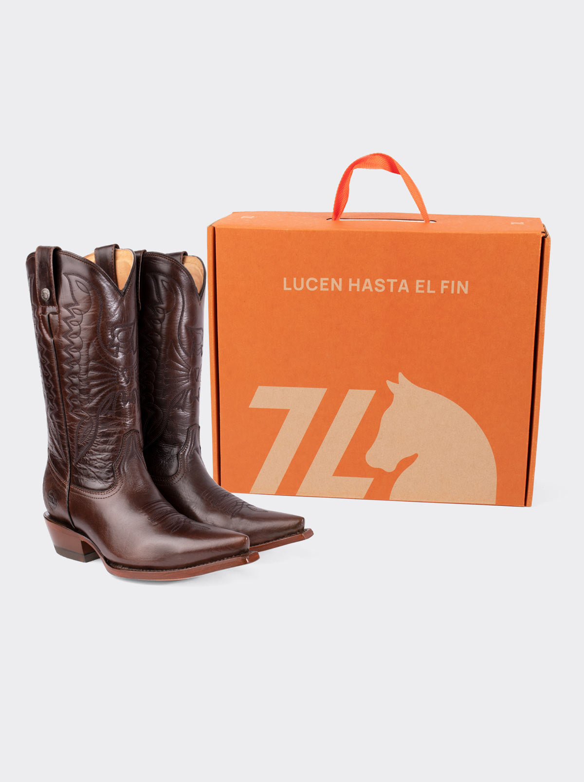 Bota Vaquera Tacón Cubano Olmeca Café Estilo 1041