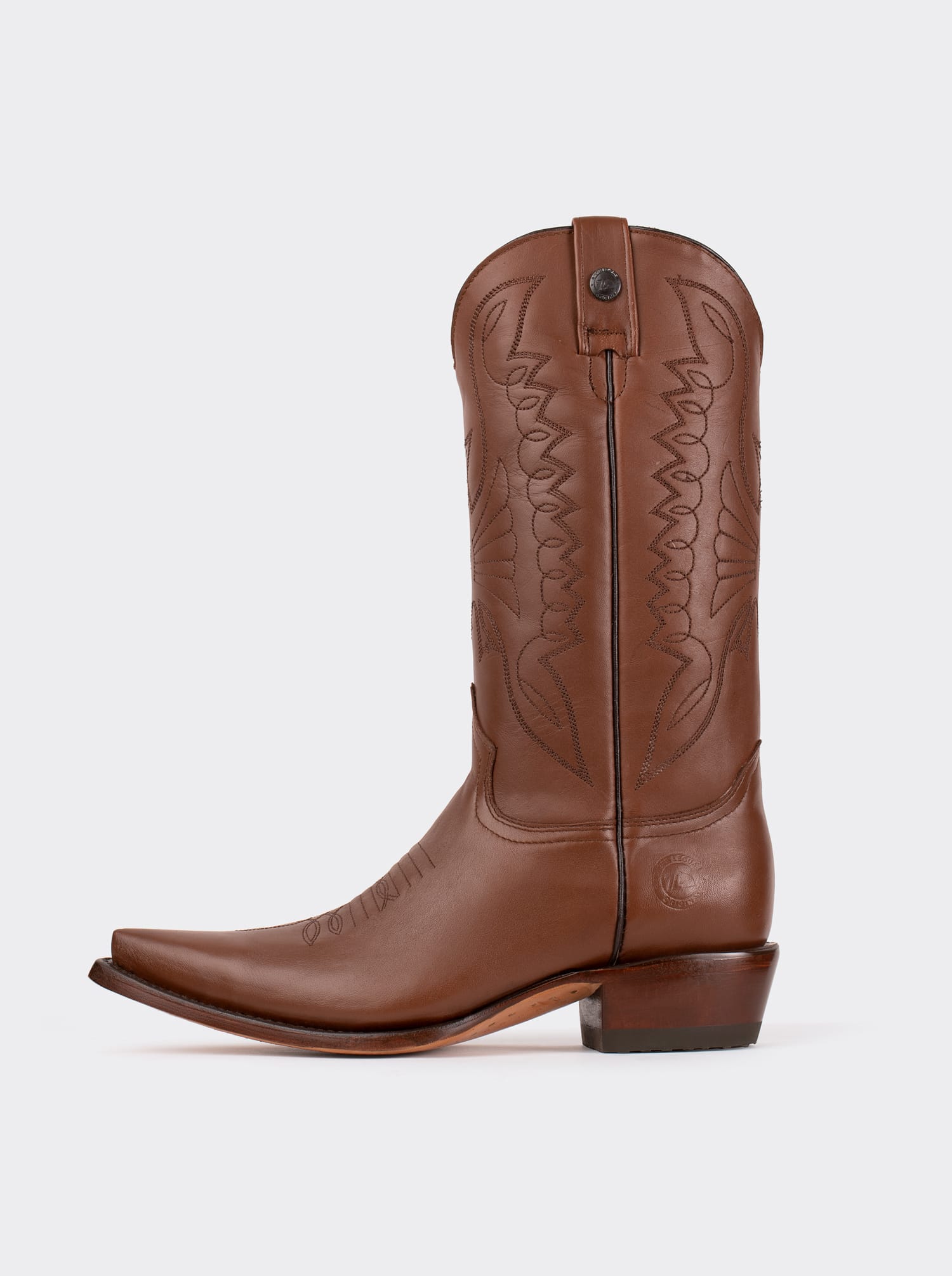 Bota Vaquera Tacón Cubano Borrego Café Estilo 1041