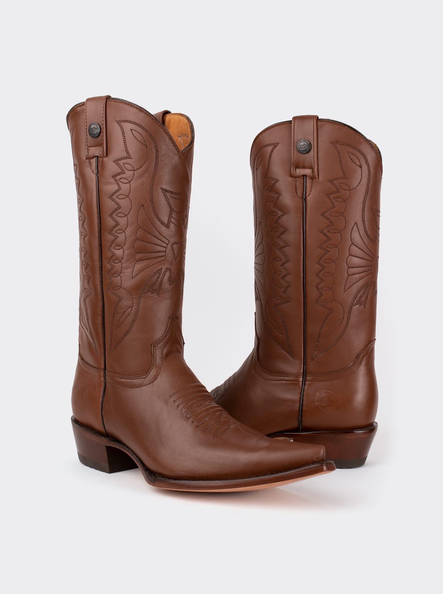 Bota Vaquera Tacón Cubano Borrego Café Estilo 1041