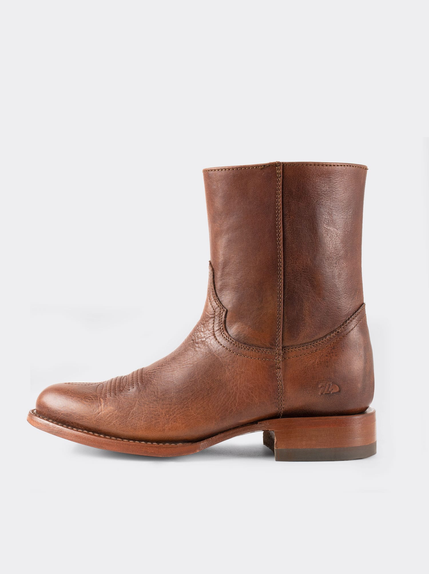 Men's Leather Cowboy Zip Boot Whiskey Paddock Color Style 11200