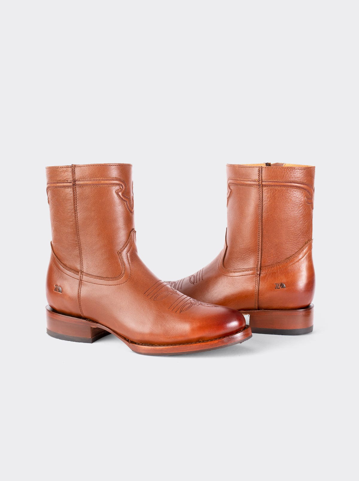 Botín Vaquero con Cierre Suela Antiderrapante Doble Vida Challenger Caoba Estilo 11400