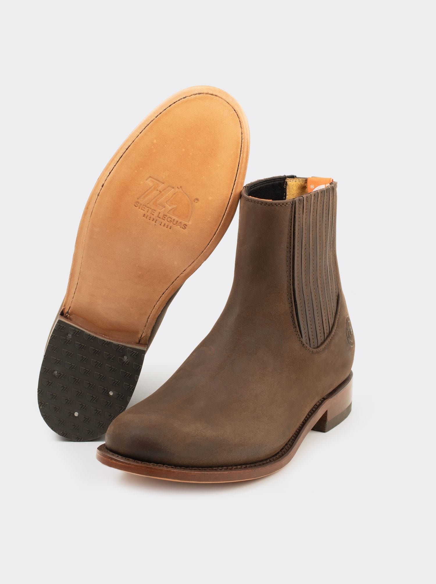 Botin Charro Siete Leguas Piel Crazy Café Est. 6000