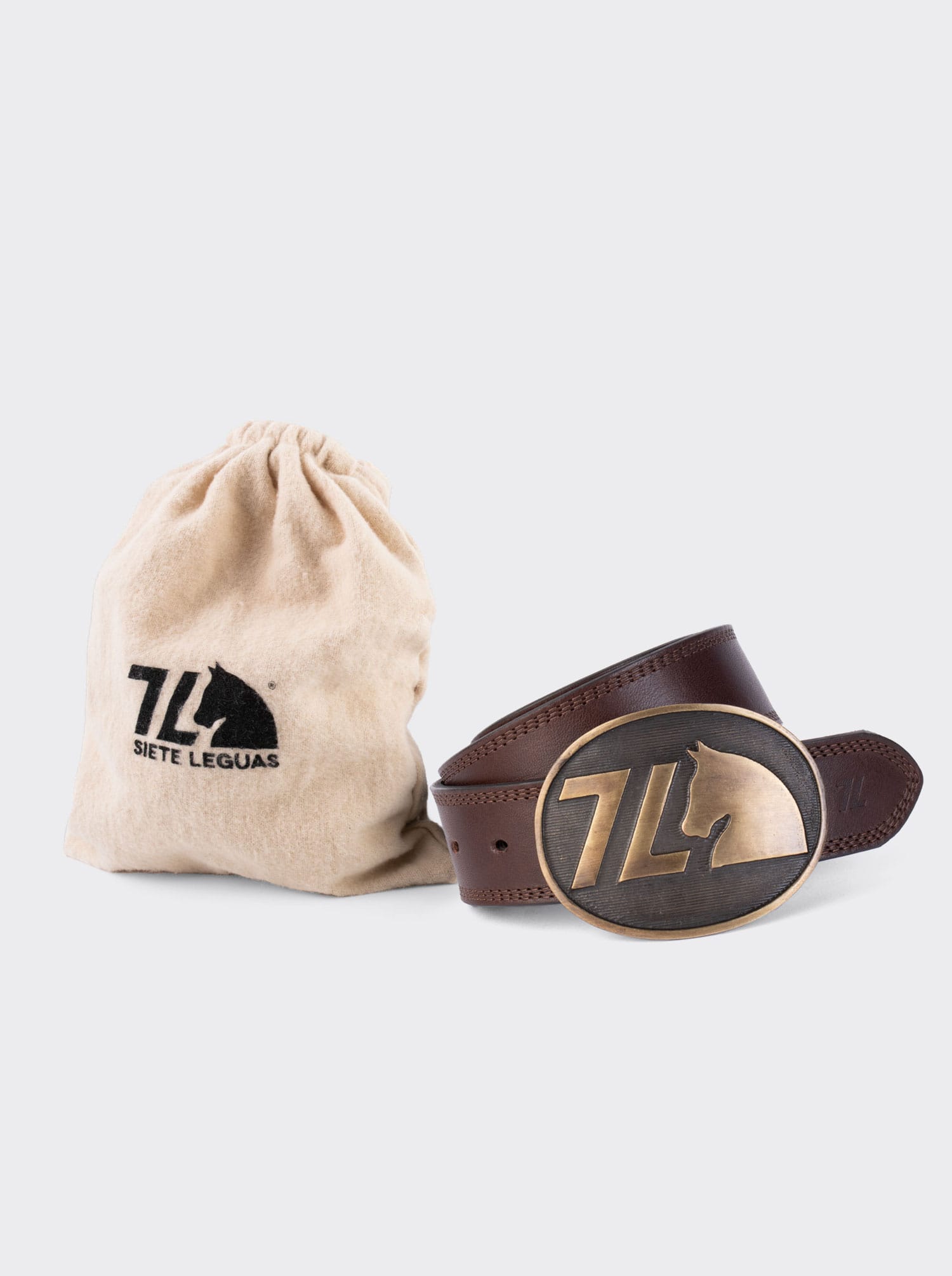 7 Leguas Cowboy Belt, Mocha Color, Style 14