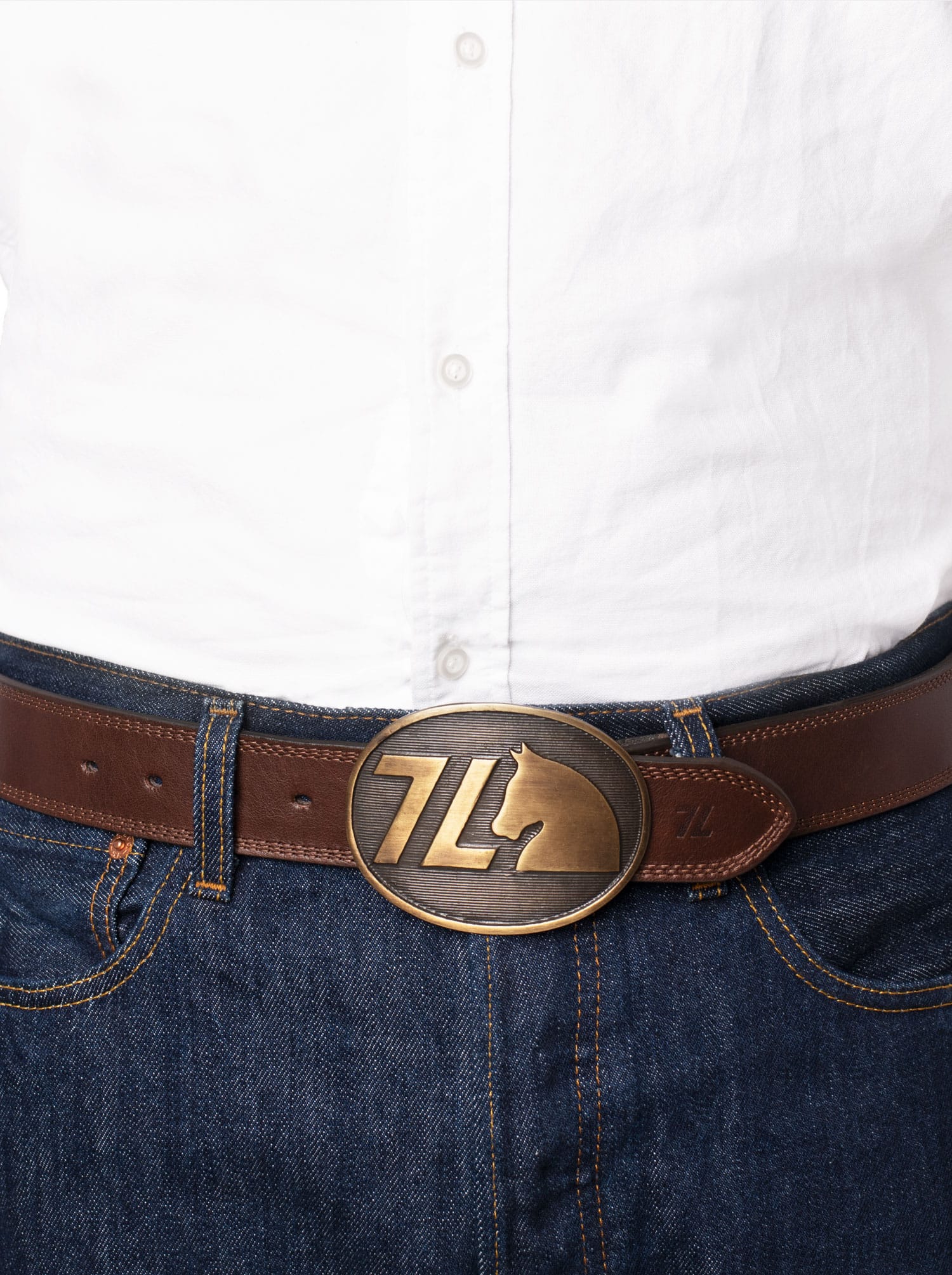 7 Leguas Cowboy Belt, Mocha Color, Style 14