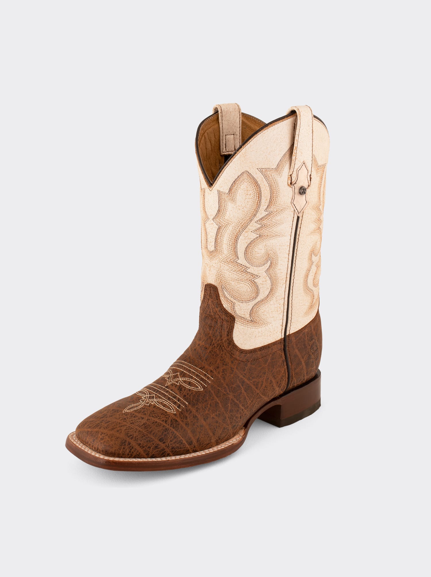 Bota Rodeo con Suela de Cuero en piel Imitación Dragon Cognac Estilo 1555