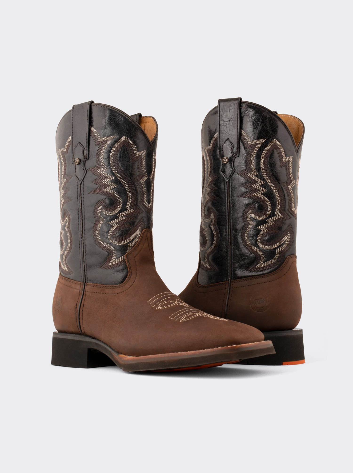 Bota Rodeo con Suela Ligera para Trabajo Crazy Café Estilo 1555