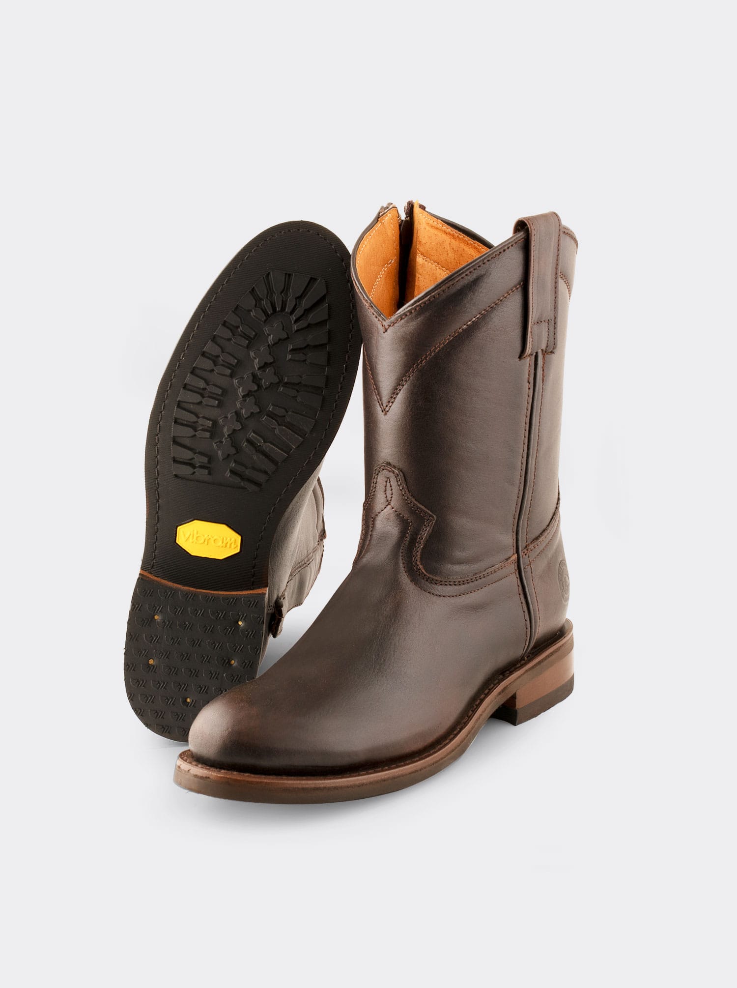 Roper Boot with Zipper and Oil Resistant Vibram Sole Paddock Expresso Style 1677