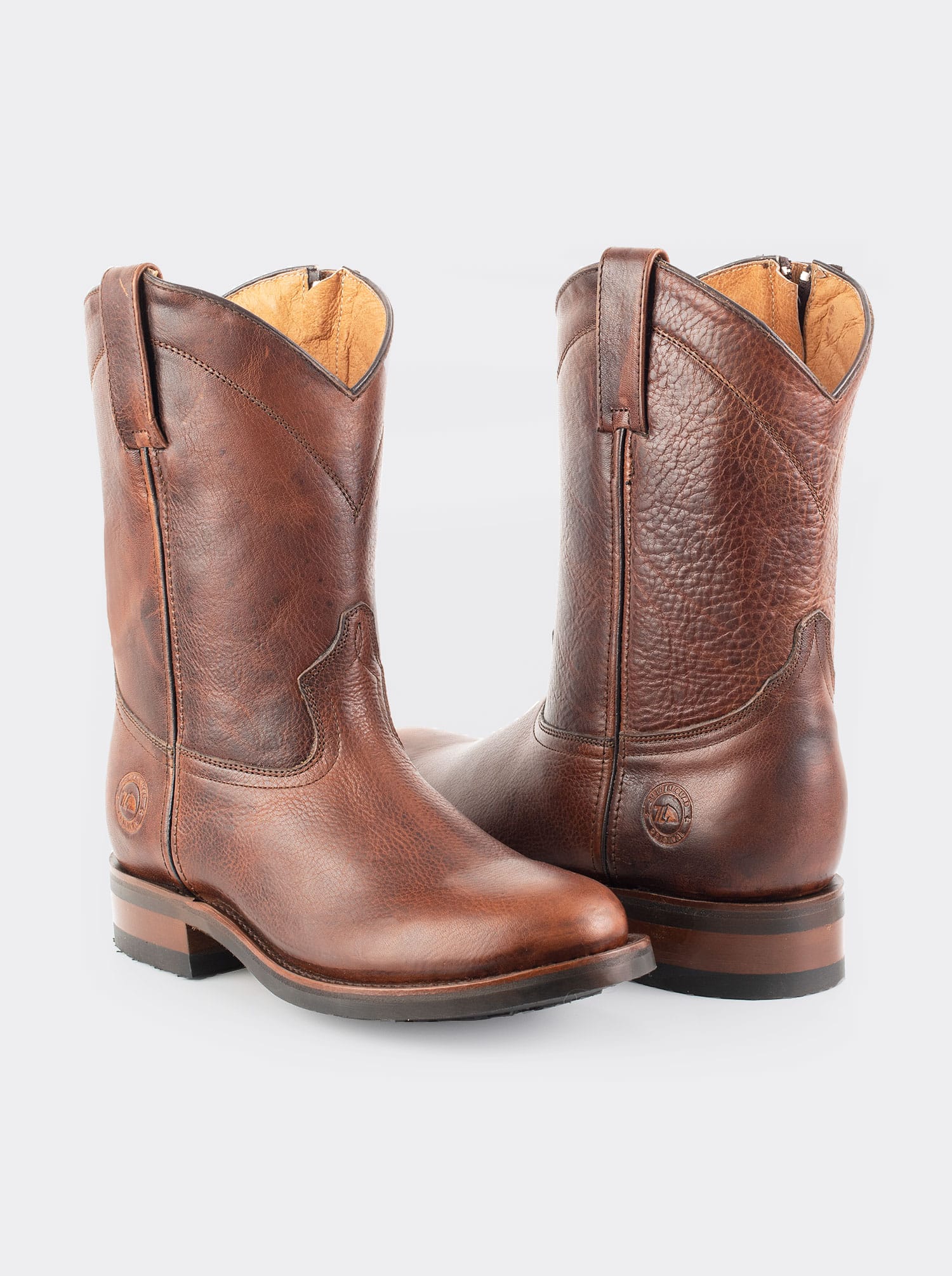 Men´s Leather Zip Roper Oil Resistant Vibram Boot Whiskey Paddock Style 1677