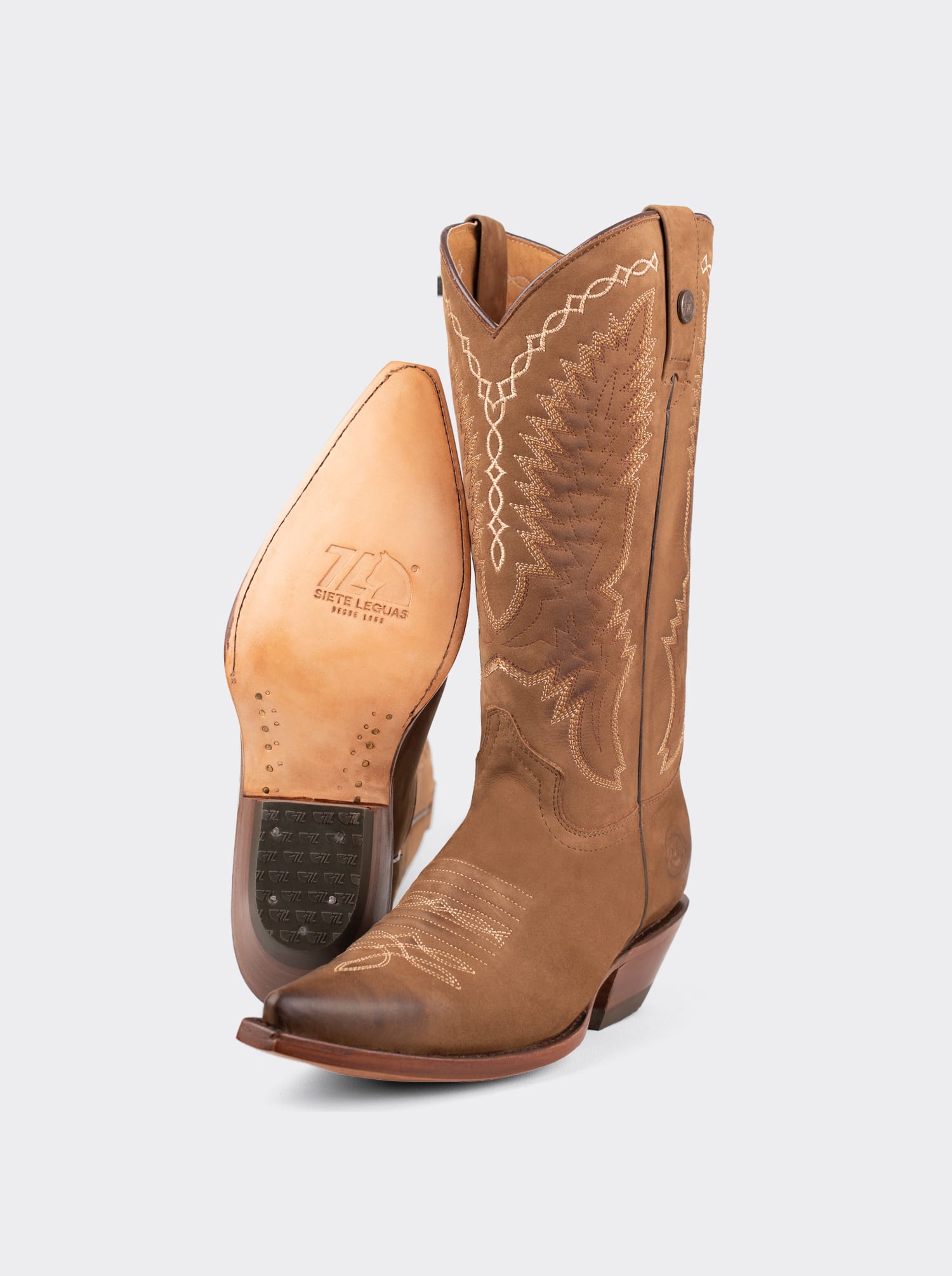 Cuban Heel Cowboy Boot in Terracotta Nobuck Style 1748