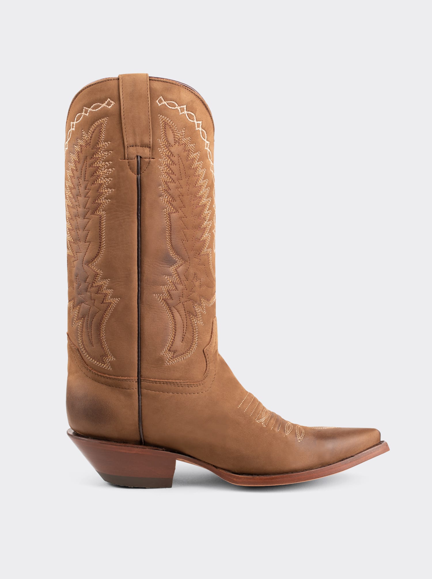 Cuban Heel Cowboy Boot in Terracotta Nobuck Style 1748