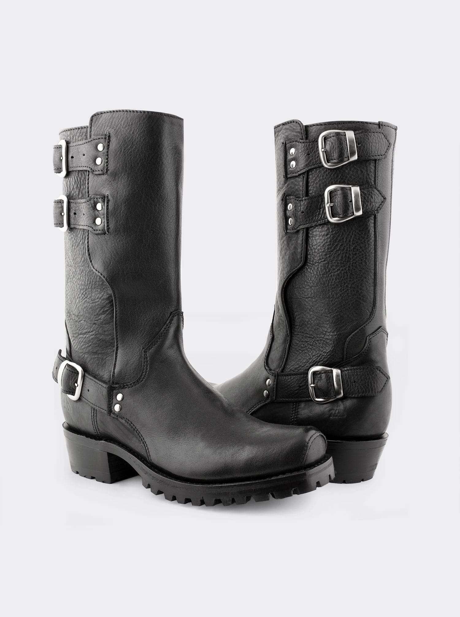 Bota Biker Suela Track Montana Negro Estilo 1805