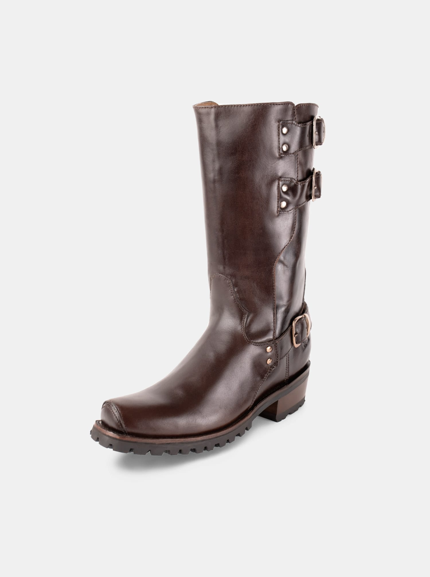 Bota Biker Suela Track Olmeca Café Estilo 1805