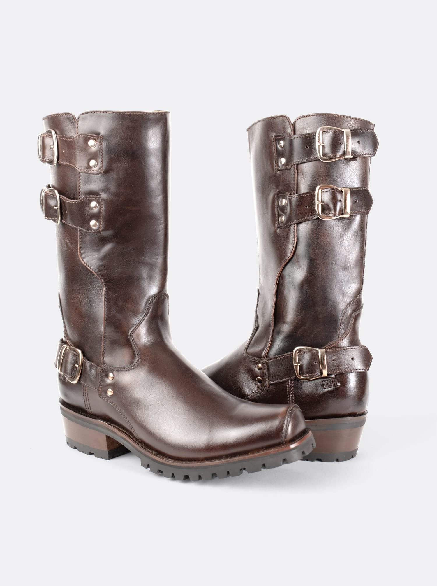 Bota Biker Suela Track Olmeca Café Estilo 1805