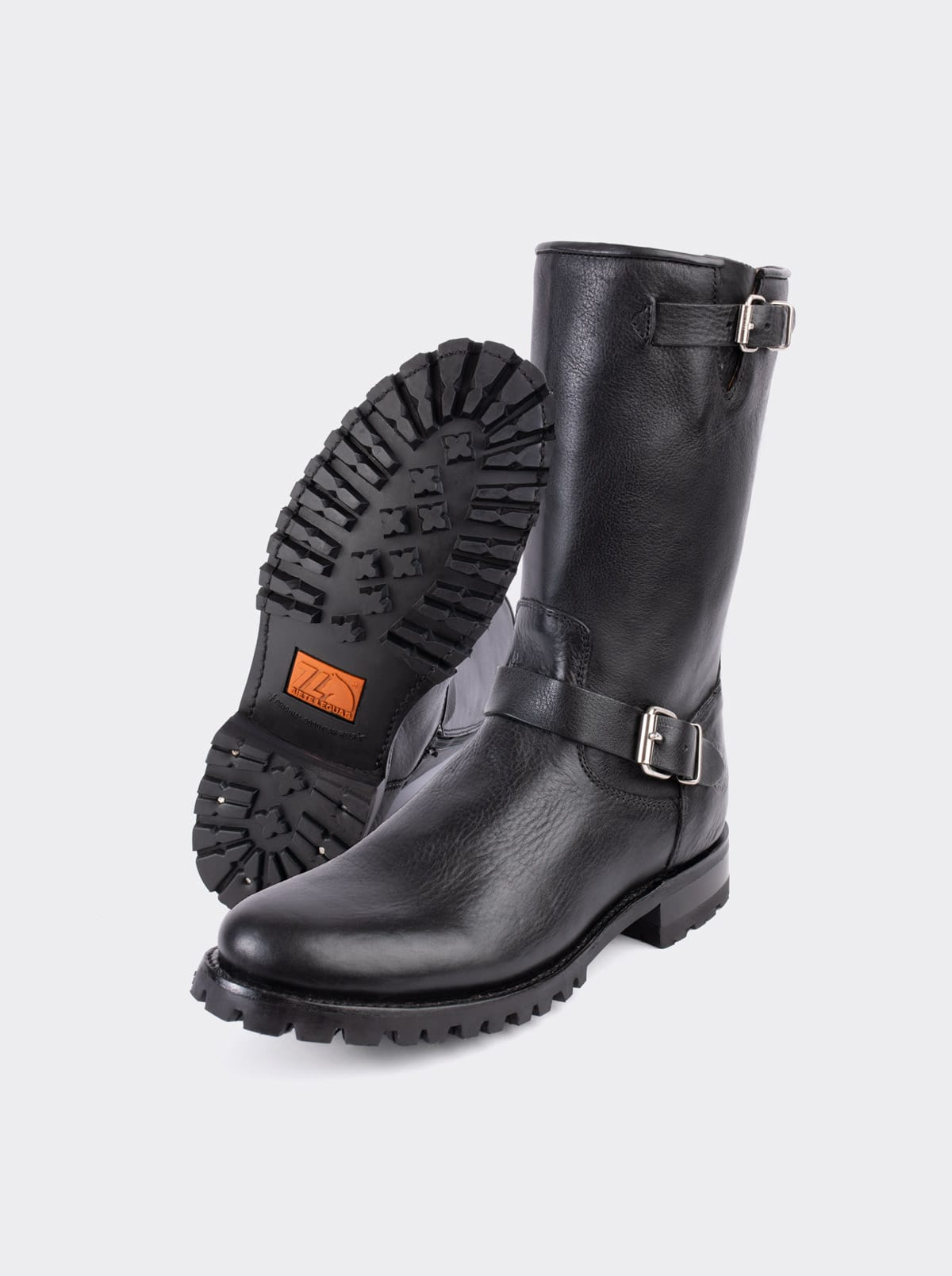 Bota Biker con Cierre y Suela Track Montana Negro Estilo 1806