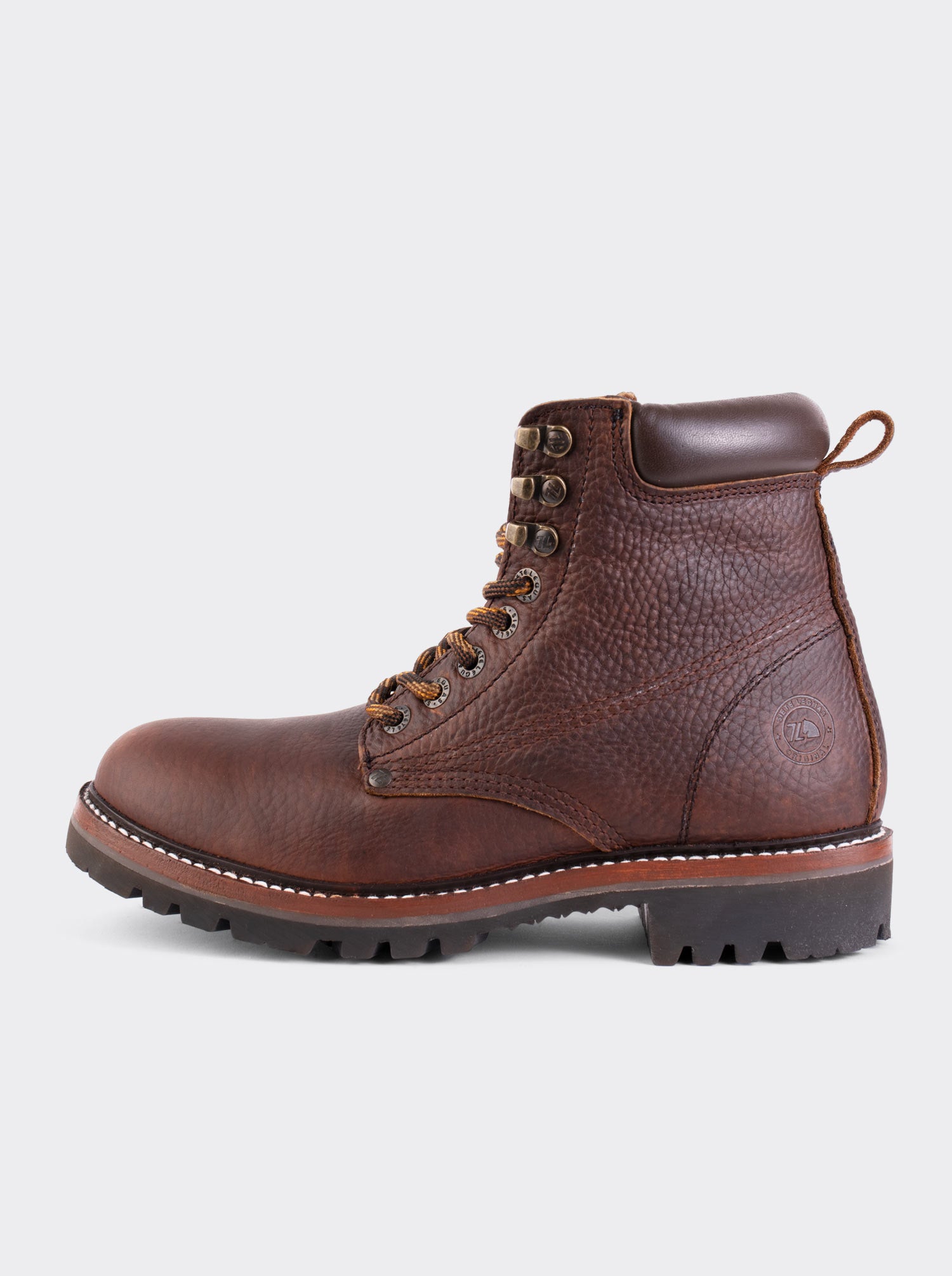 Men's Leather Lace Up Outdoor Boot in Brown Crazy Color Style Haiker 2413