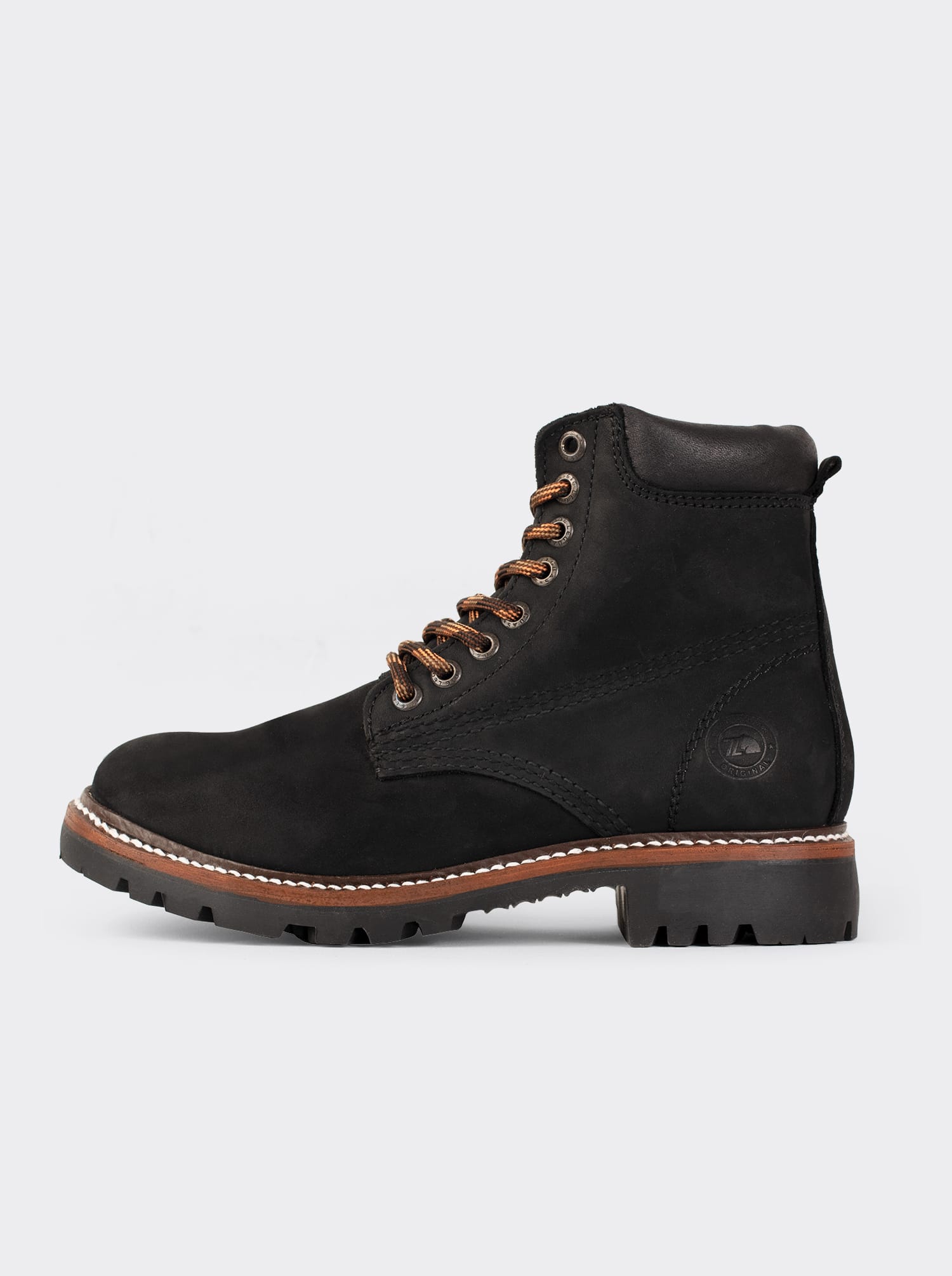 Bota Haiker con Piel Waterproof y Suela Vibram® Nobuck Negro Estilo 2415