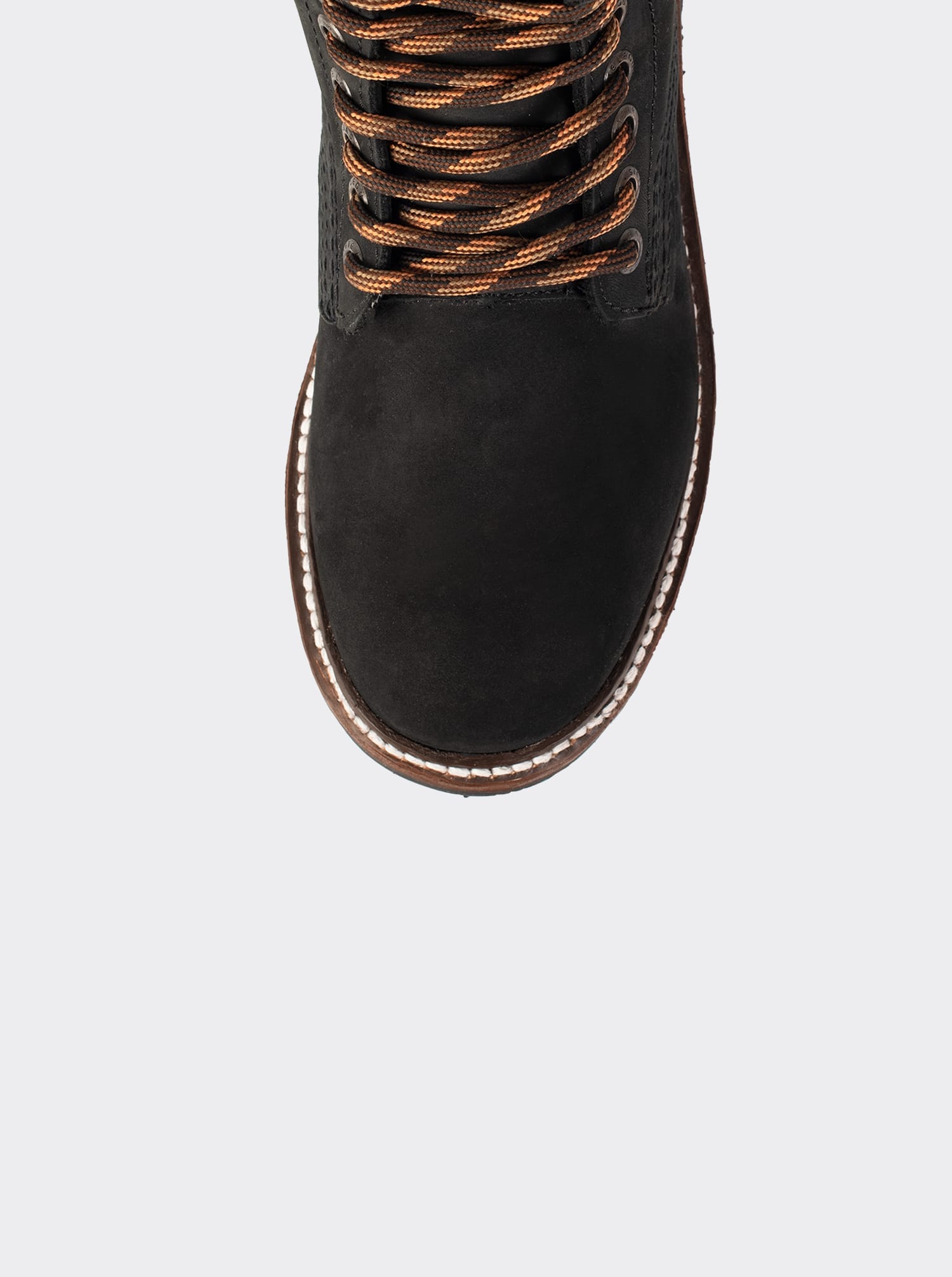 Bota Haiker con Piel Waterproof y Suela Vibram® Nobuck Negro Estilo 2415