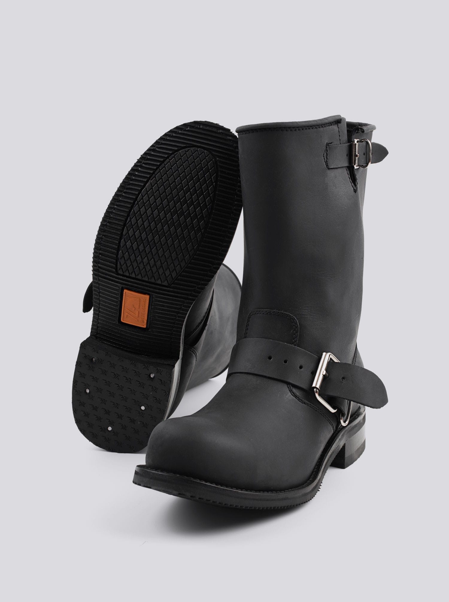 Bota Biker Siete Leguas Con Casco de Acero Crazy Negro Est. 1808