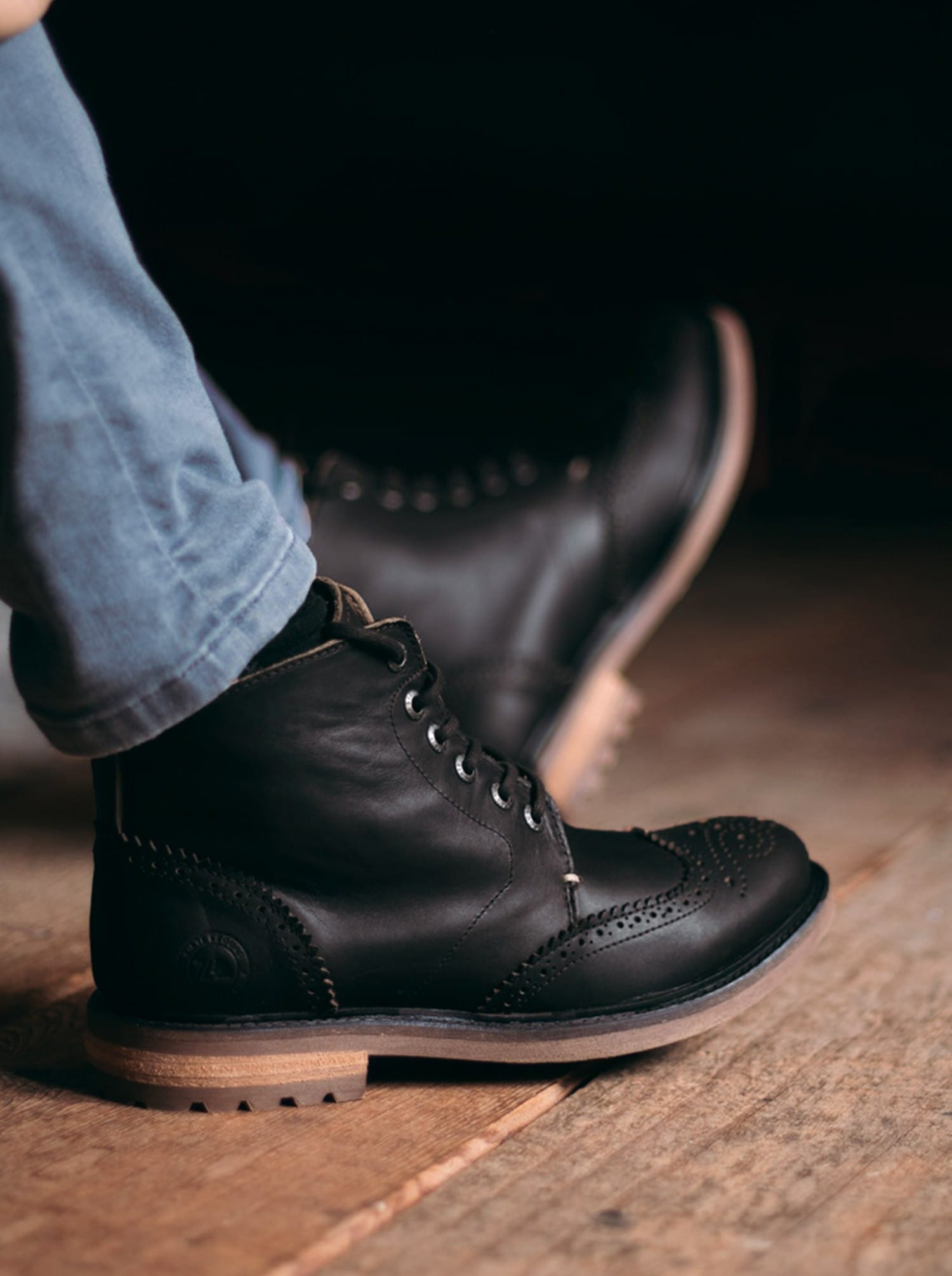 Botin Bostoneano Siete Leguas Piel Montana Negro Est. 7001