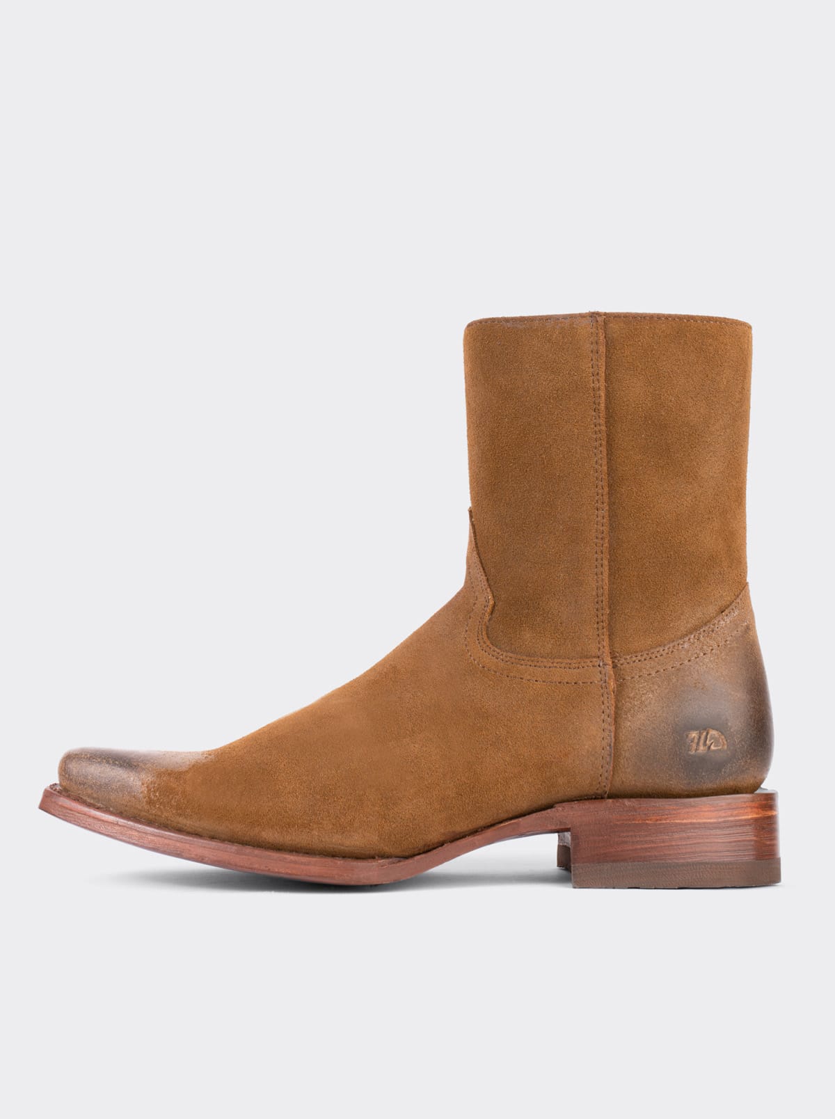 Cowboy Boot with Zip, Suede, Ginger Style 6207