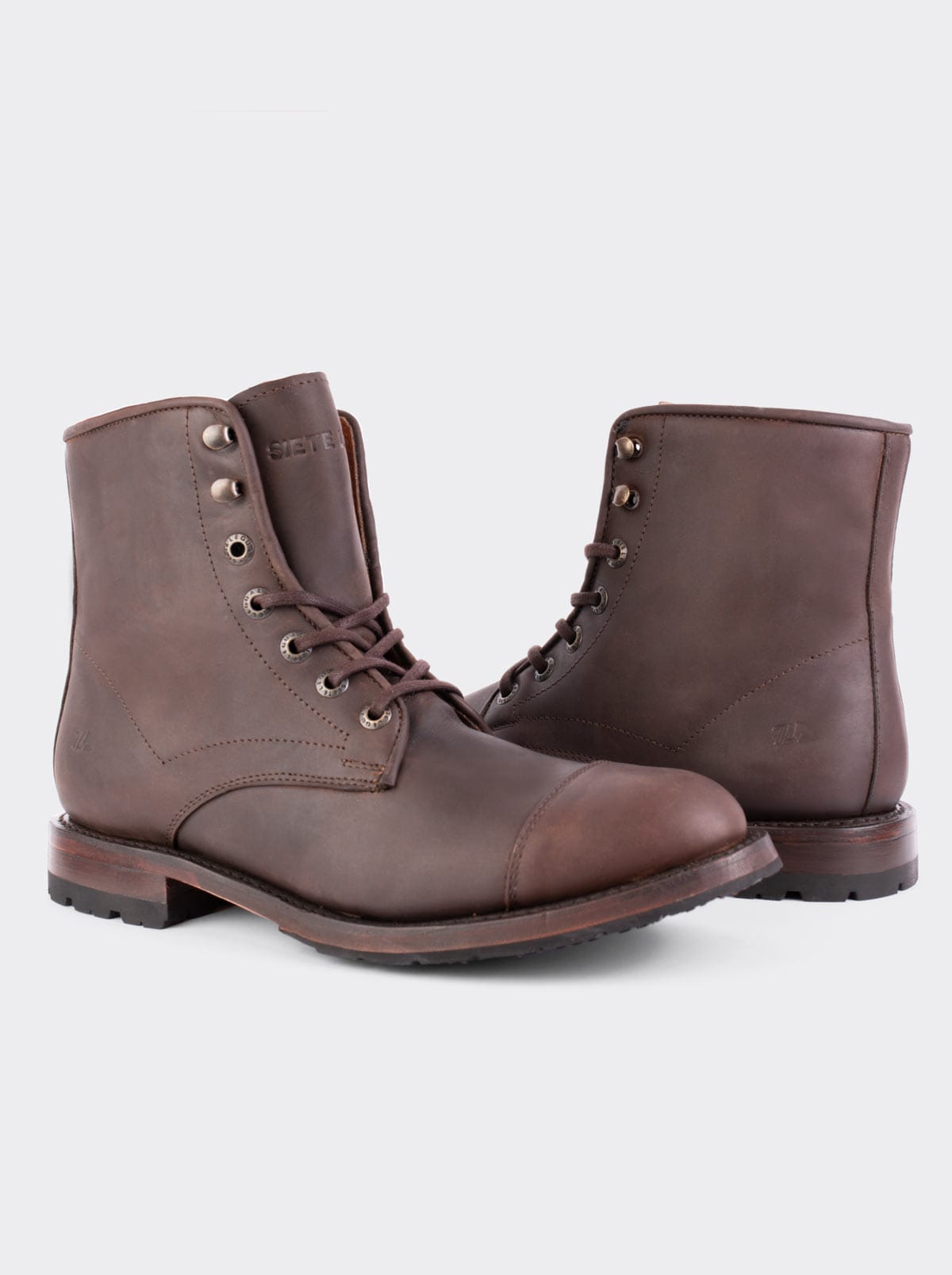 Cap Toe Ankle Boot with Double Life Sole Crazy Café Style 6304