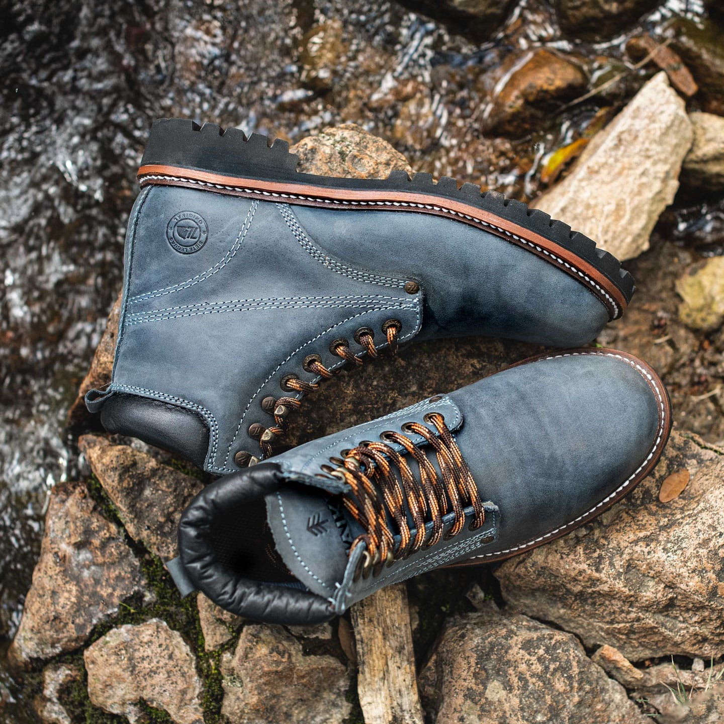 Bota Haiker + Amplio Crazy Azul Estilo 2413