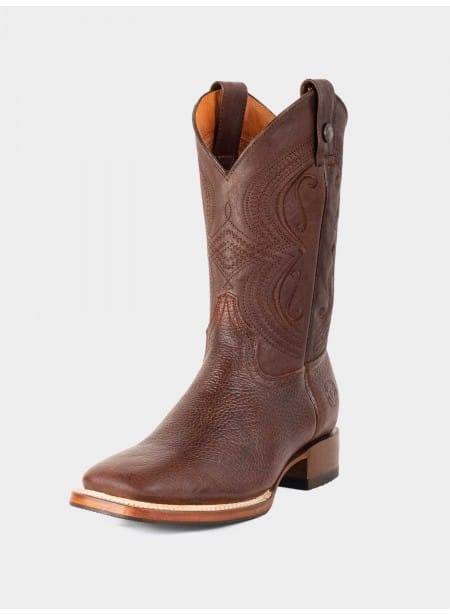 Bota Rodeo con Suela Antiderrapante Bisonte Americano Dark Brown Estilo 1546