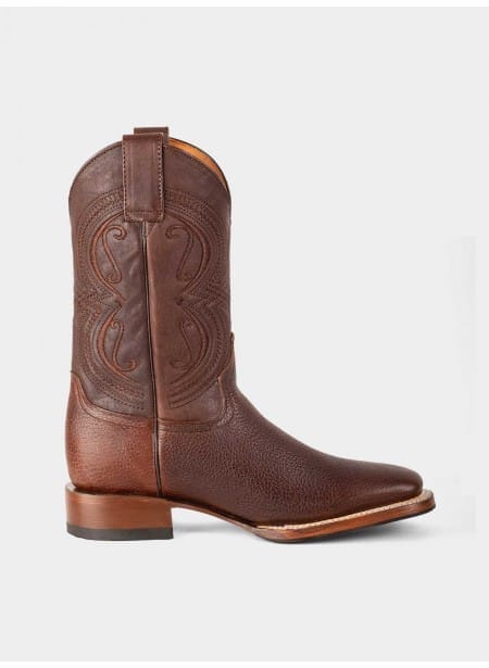 Bota Rodeo con Suela Antiderrapante Bisonte Americano Dark Brown Estilo 1546
