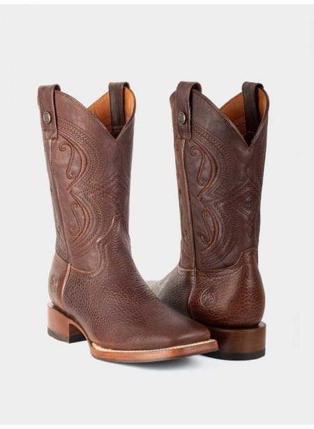Bota Rodeo con Suela Antiderrapante Bisonte Americano Dark Brown Estilo 1546