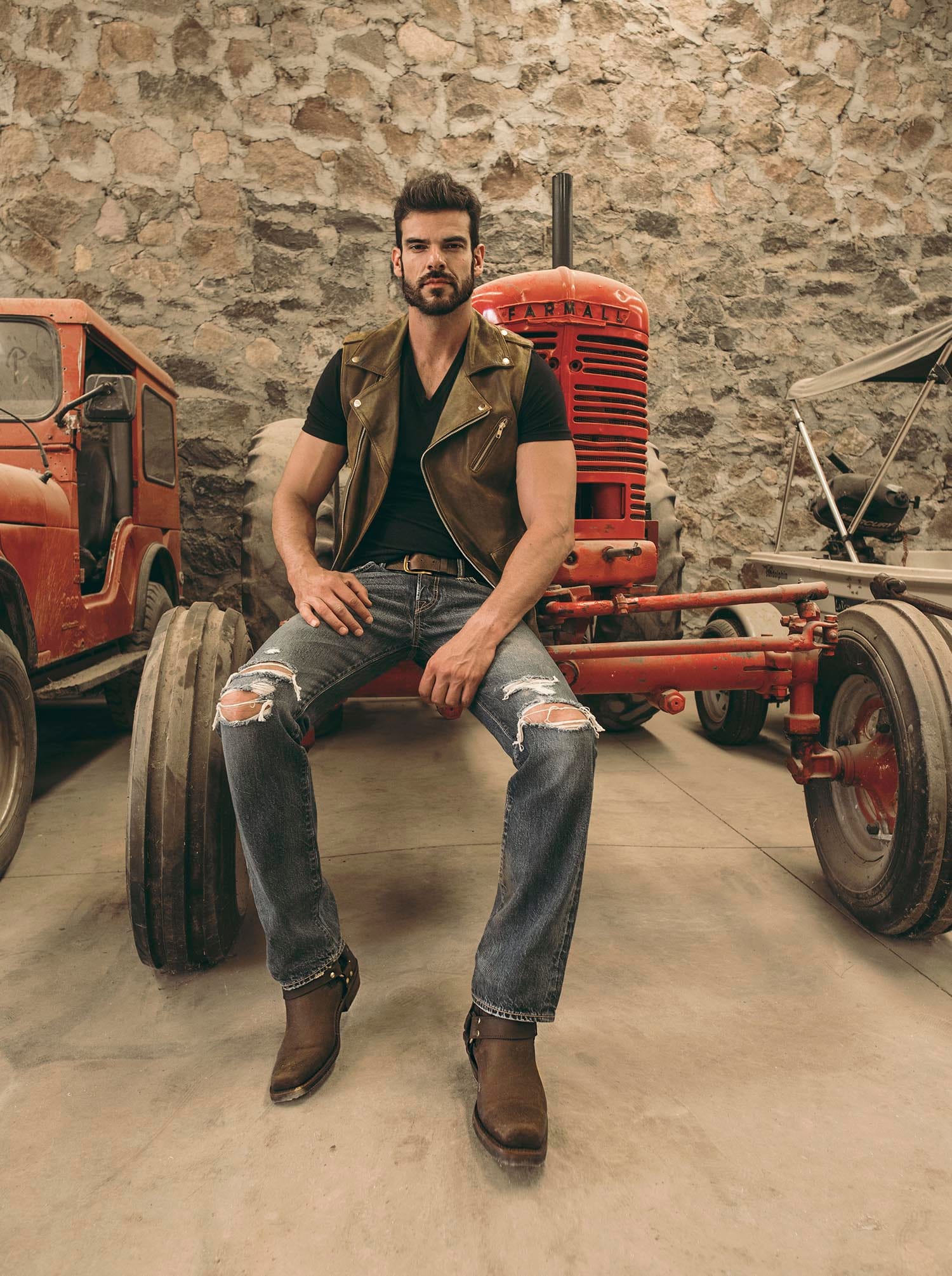 Botín Biker Crazy Café Estilo 3600