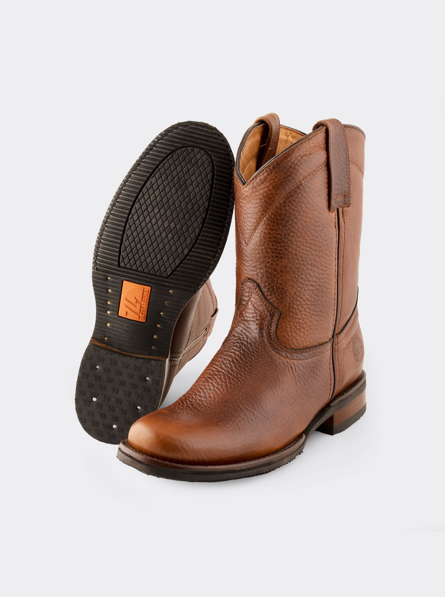 Bota Roper con Suela Antiderrapante Bull Fight Ocre Punta Semi Cuadrada Estilo 1000
