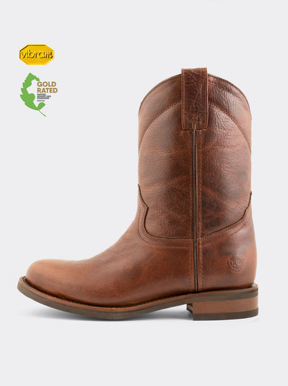 Vibram® Oil Resistant Sole Roper Boot in Paddock Whiskey Style 1000