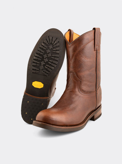 Vibram® Oil Resistant Sole Roper Boot in Paddock Whiskey Style 1000