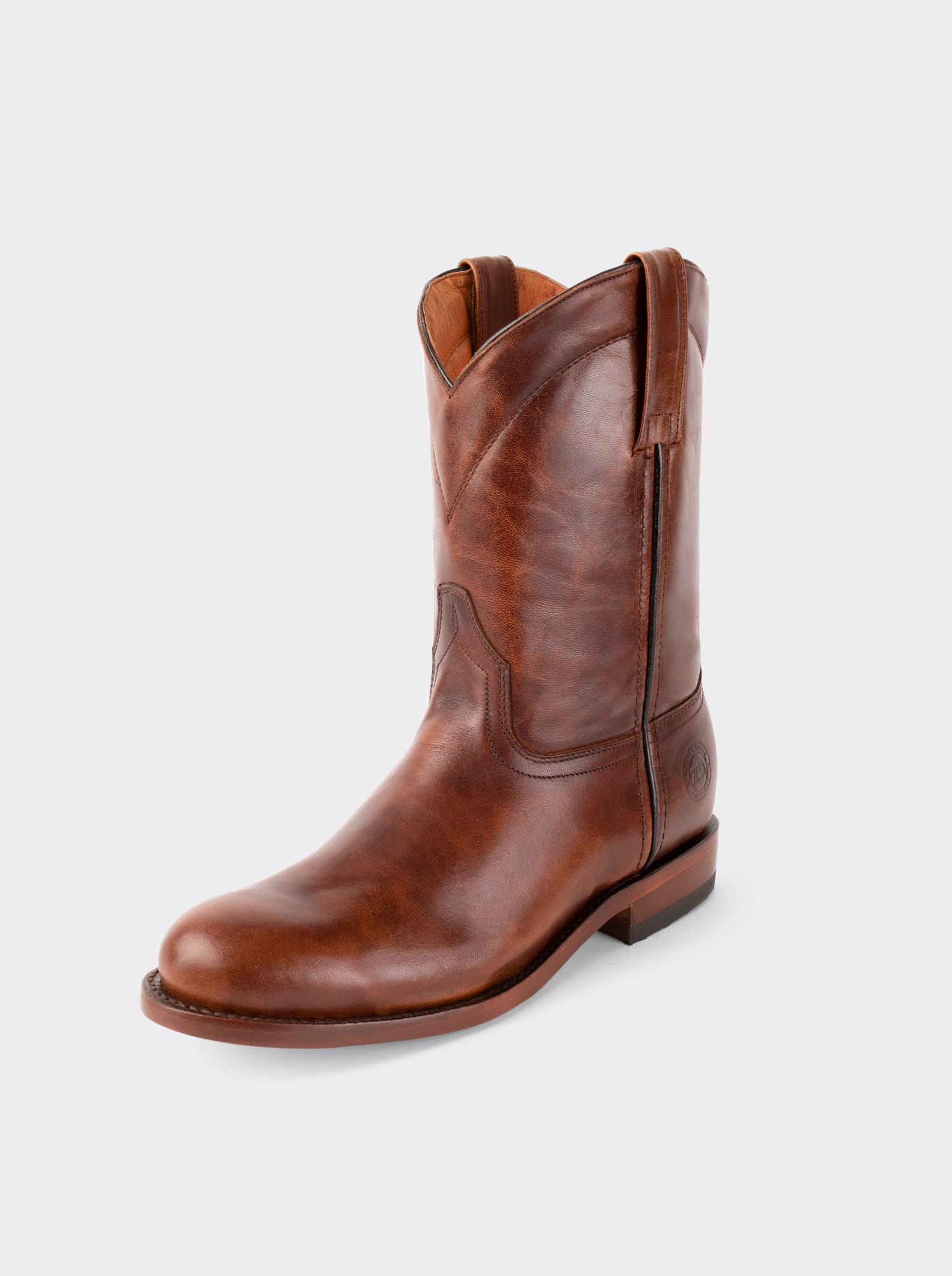 Men's Leather Roper Boot Leather Sole Honey Olmeca Style 1000