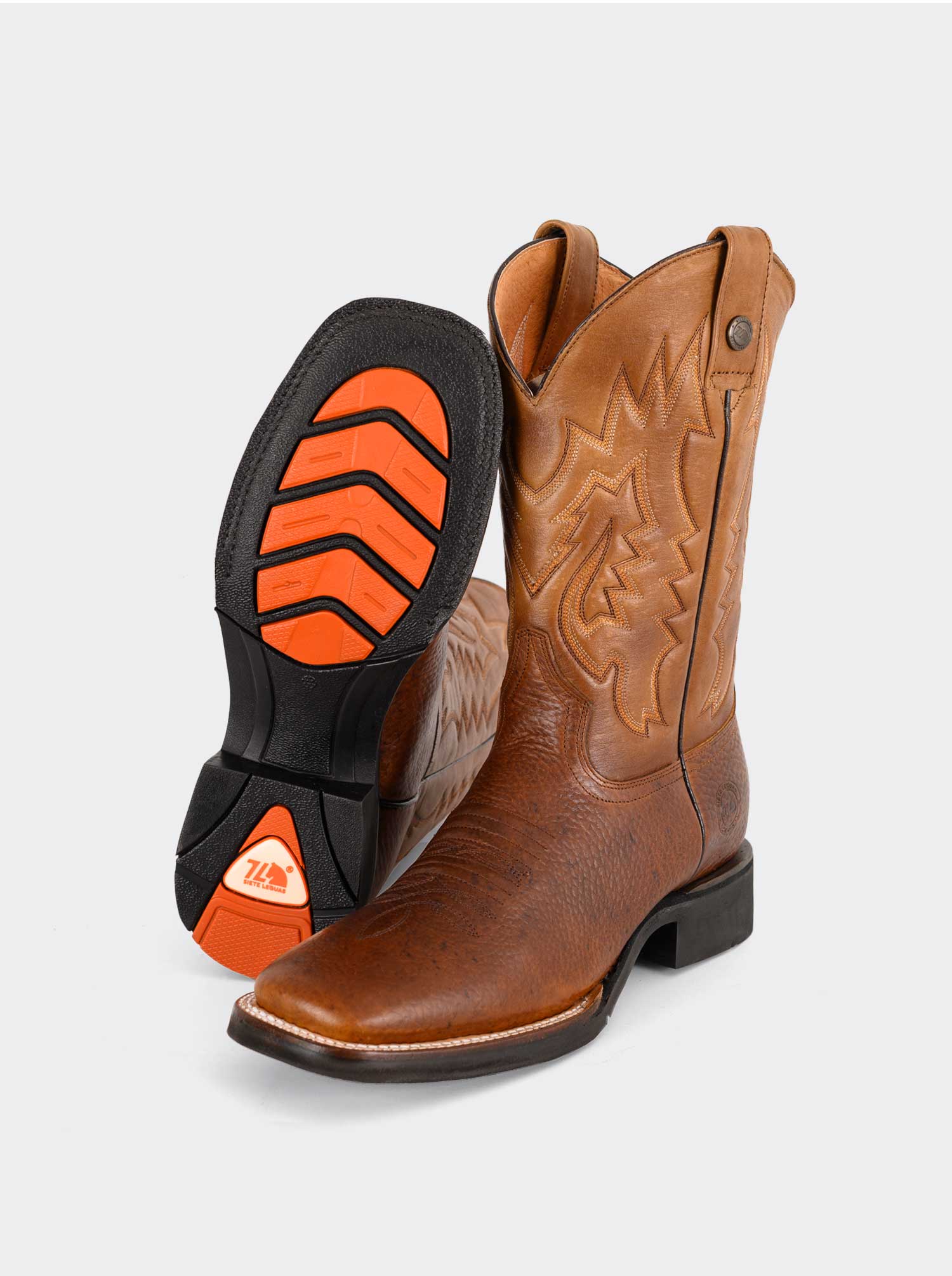 Bota Rodeo con Suela Ligera para Trabajo Bull Fight Ocre Estilo 1545