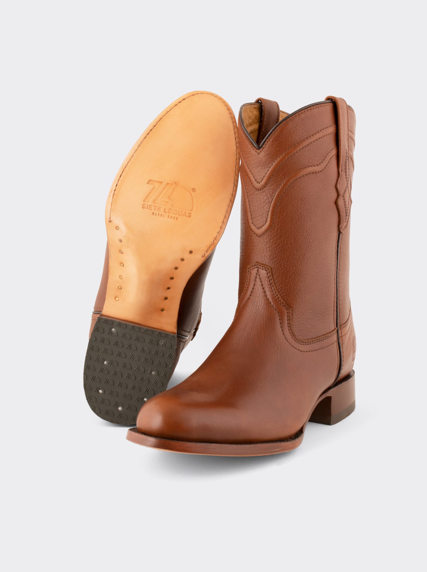 Bota Roper con Suela de Cuero Challenger Caoba Estilo 1004