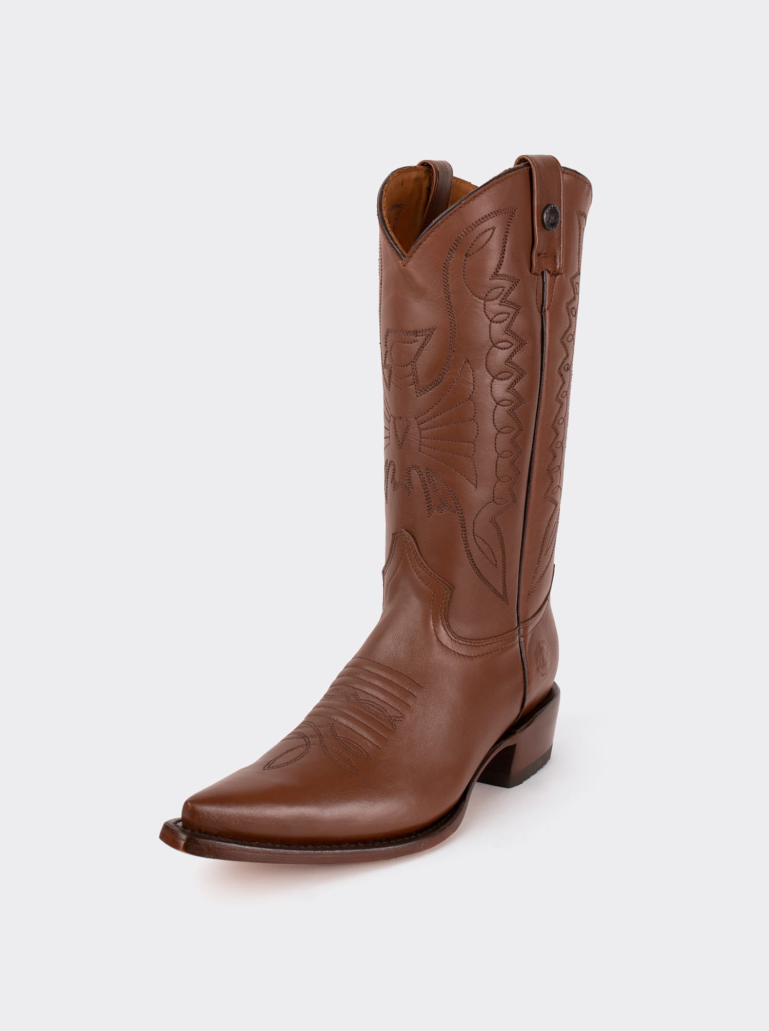Bota Vaquera Tacón Cubano Borrego Café Estilo 1041