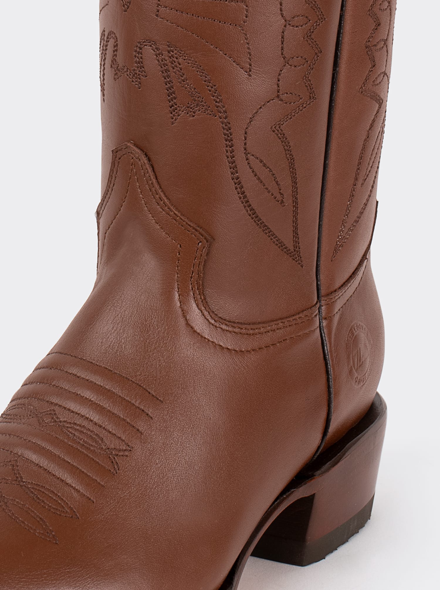 Bota Vaquera Tacón Cubano Borrego Café Estilo 1041