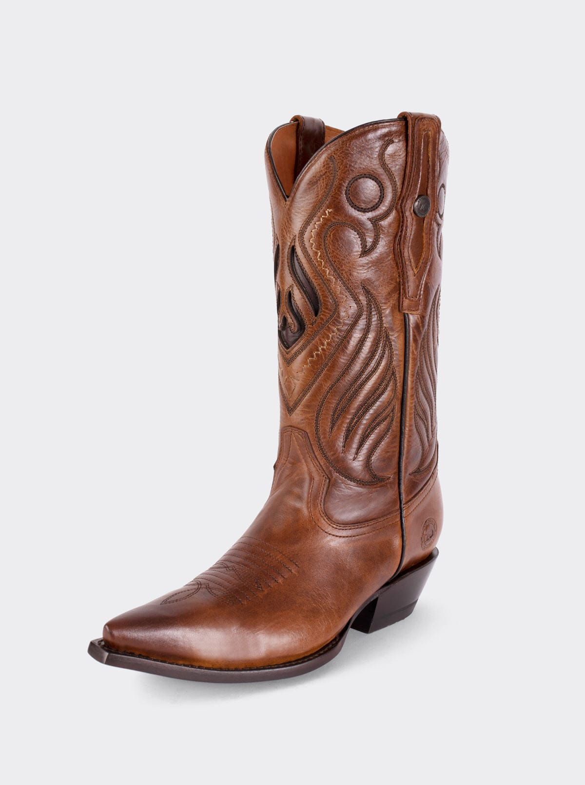 Bota Vaquera Tacón Cubano Olmeca Miel Estilo 1049