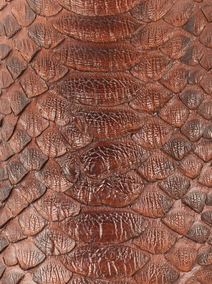 Bota Vaquera con Suela de Cuero en Piel Genuina de Pitón Caramel Estilo 1055