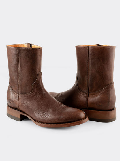 Men's Leather Cowboy Zip Boot Whiskey Paddock Color Style 11200