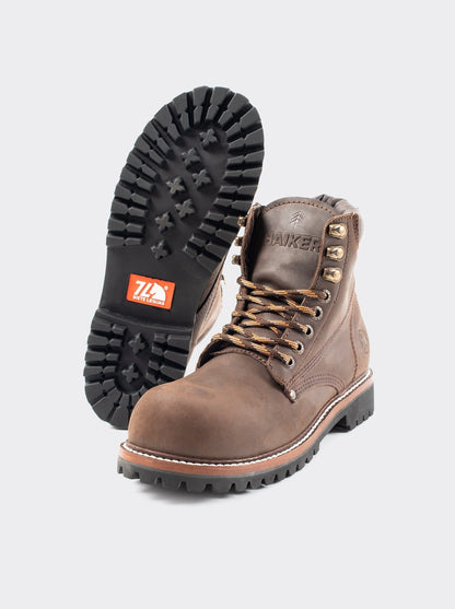 Bota Con Casco Siete Leguas de Uso Rudo Crazy Café Est. 2413