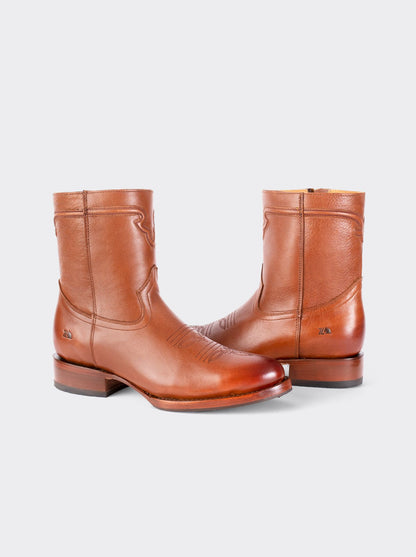 Botín Vaquero con Cierre Suela Antiderrapante Doble Vida Challenger Caoba Estilo 11400