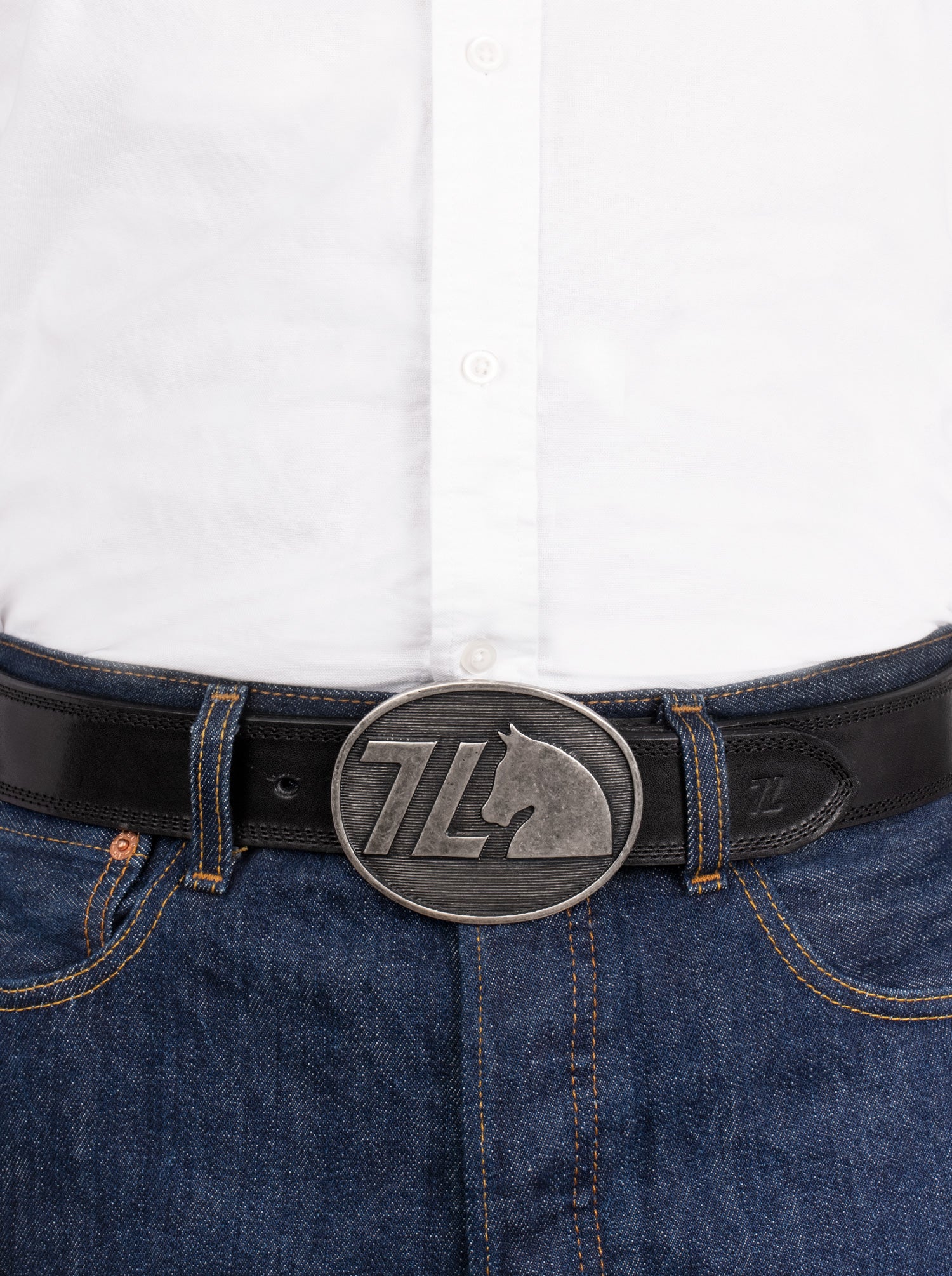 Cinturón Vaquero 7 Leguas Olmeca Negro Estilo 14