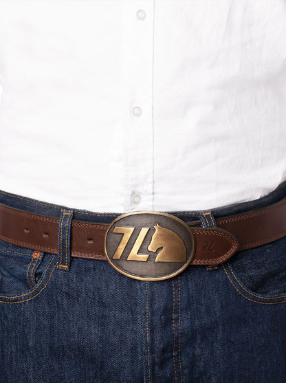 7 Leguas Cowboy Belt, Mocha Color, Style 14