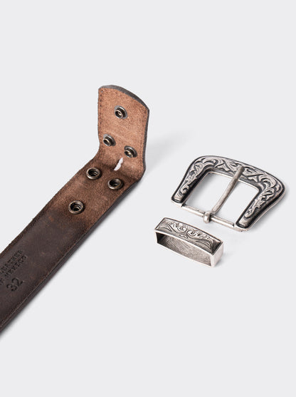 Cinturon Vaquero Piel Crazy Café estilo 15