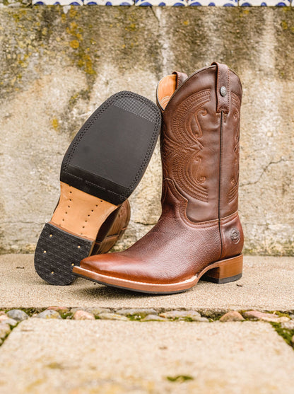 Bota Rodeo con Suela Antiderrapante Bisonte Americano Dark Brown Estilo 1546
