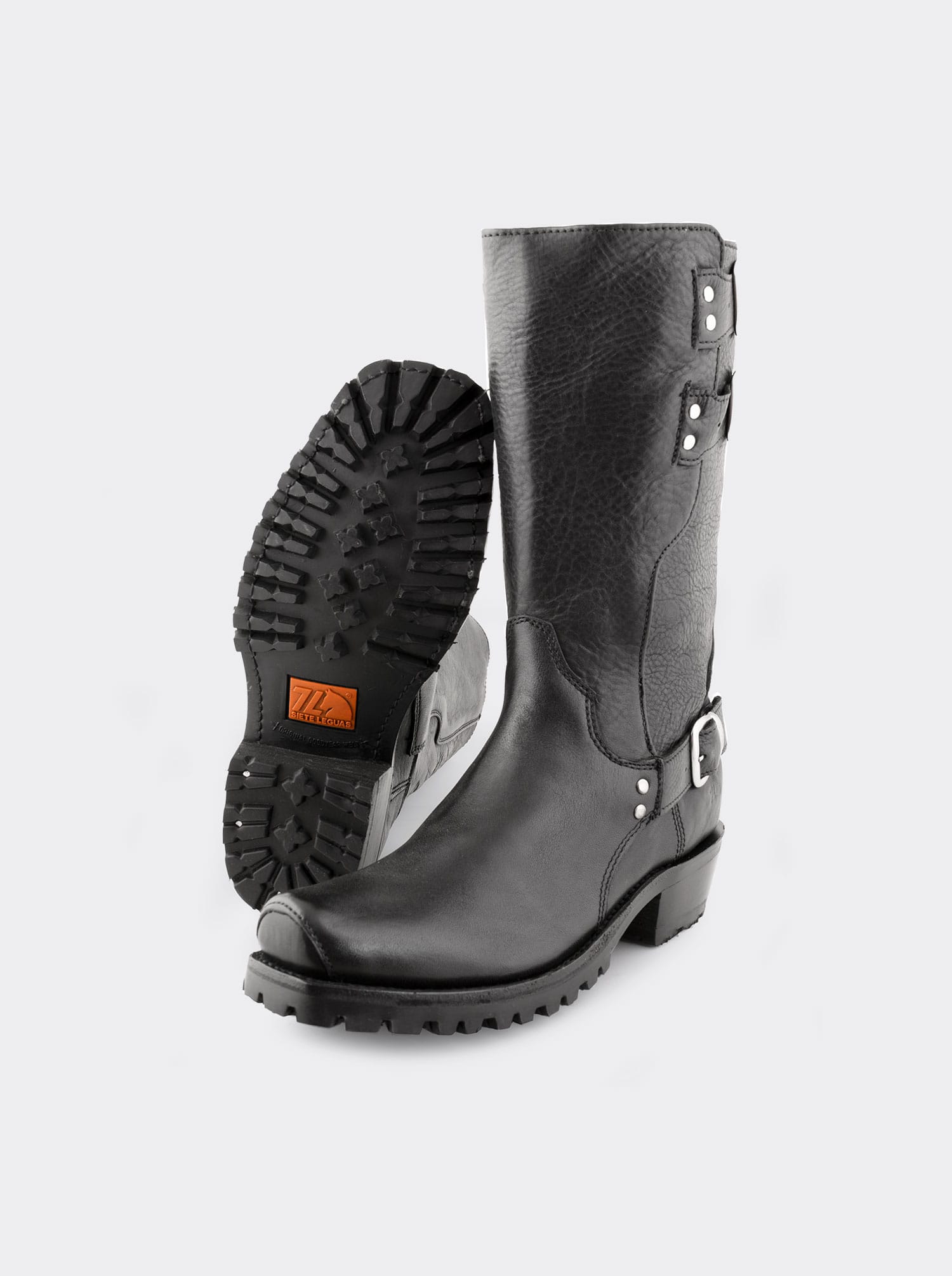 Bota Biker Suela Track Montana Negro Estilo 1805